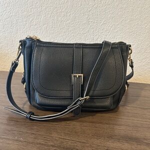Women’s black leather Crossbody purse